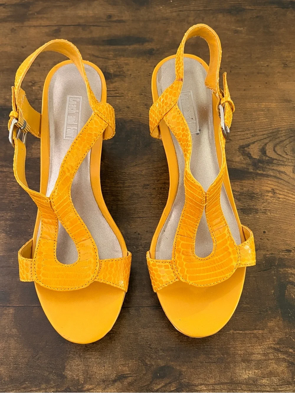 Coach and Four | Yellow Cork Wedge Sandals |  3